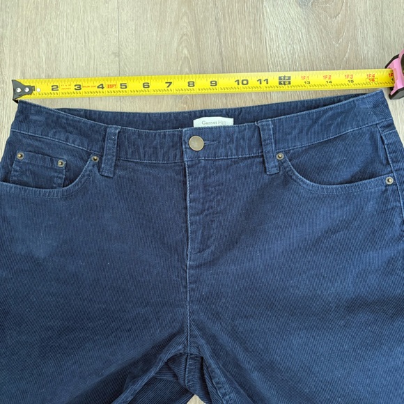 Garnet Hill Womens Corduroy Pants Size 10 Navy Blue Straight Leg Classic Casual - Picture 8 of 14